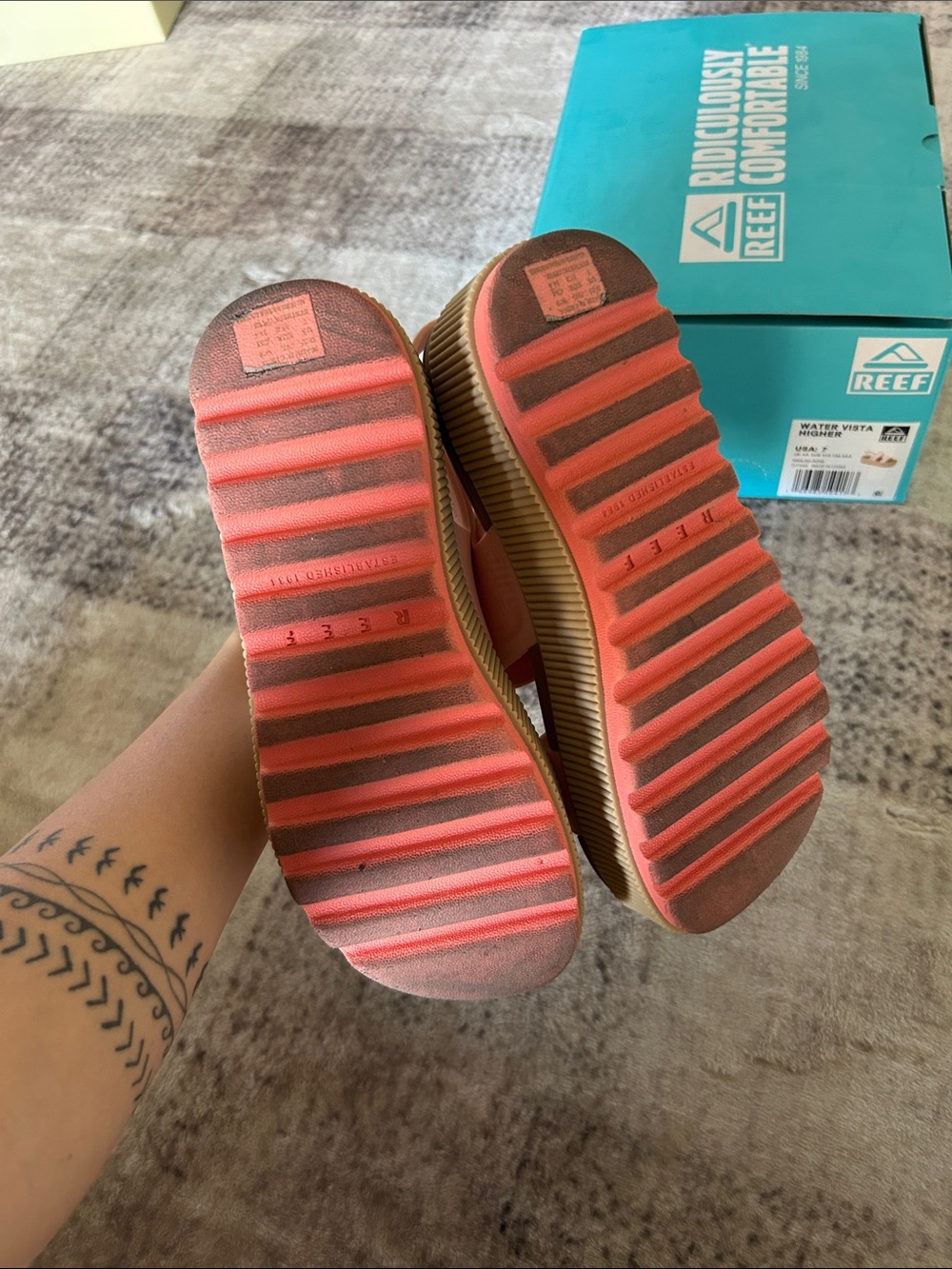 REEF Water Vista Higher Pink Platform Slingback Sandals - Picture 5 of 7